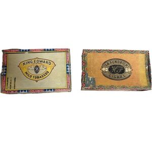 Vintage Tobacco Boxes King Edward the Seventh Mild Tobaccos Empty &La Fendrich